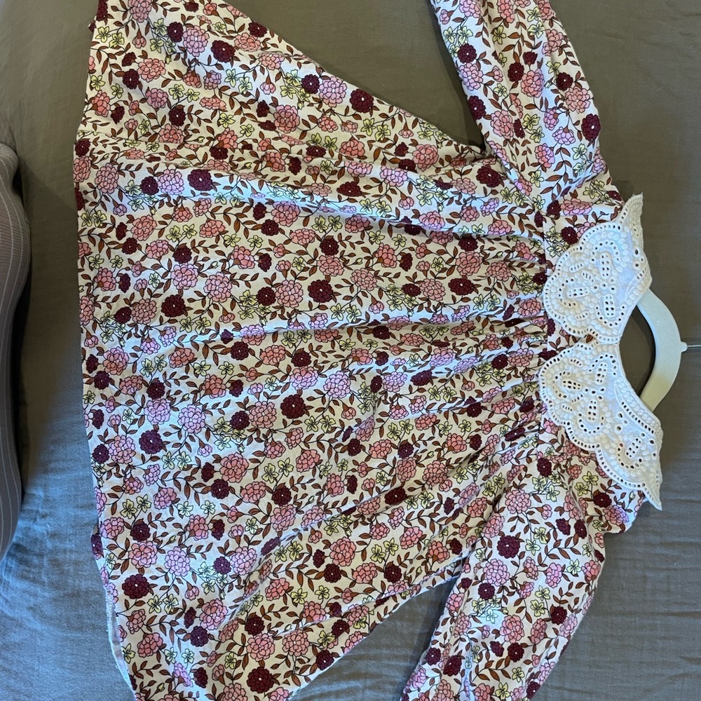 ZARA girl fall dress with eyelet collar